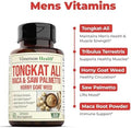 Vimerson Health Multivitamin for Men and Tongkat Ali for Men with Horny Goat Weed Maca Root Powder Tribulus Terrestris Saw Palmetto Extract