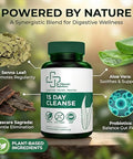 Dr Vitamin Solutions 15 Day Colon Cleanse & Detox For Women And Men Gut Cleanse With Senna Aloe Vera Psyllium Husk & Probiotics Bloating Constipation Relief Gentle Vegan Non-Gmo 15 Capsules - Dr Vitamin Solutions