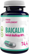 Hepatica Baicalin (Scutellaria Baicalensis) Chinese Skullcap 500Mg 120 Vegan Capsules, Certificate Of Analysis By Agrolab Germany, High Strength Supplement, Gluten And Gmo
