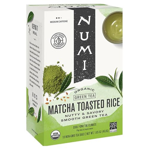 Numi Tea Matcha Toasted Rice Green Tea, 18 Bags - Pack of 2