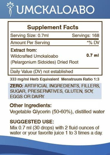 Secrets of the Tribe Umckaloabo Tincture Alcohol-Free Extract, High-Potency Herbal Drops, Tincture Made from Umckaloabo Pelargonium Sidoides Respiratory System Health 4 oz