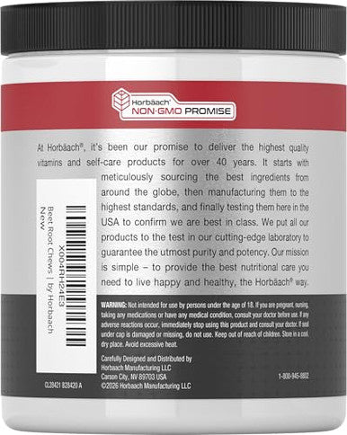 Horbaach Nitric Oxide Beet Root Soft Chews 60 Count