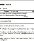 Swanson Saw Palmetto/Astaxanthin Prostate Complex 200 Milligrams 60 Sgels (4 Pack)
