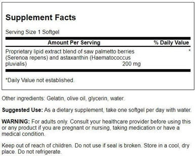 Swanson Saw Palmetto/Astaxanthin Prostate Complex 200 Milligrams 60 Sgels (4 Pack)