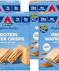 Atkins Peanut Butter Protein Wafer Crisps Protein Dessert 4G Net Carb 1G Sugar Keto Friendly 5 Count (Pack Of 4)