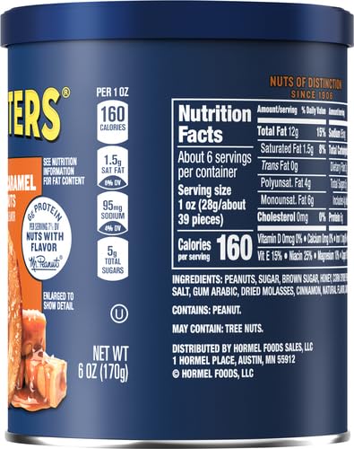 Planters Salted Caramel Flavored Peanuts (6 oz Jar)
