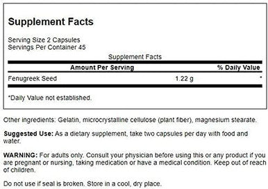 Swanson Full Specturm Fenugreek Seed - Herbal Supplement - (610 Milligrams 90 Capsules) 2 Pack