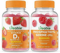 Lifeable Vitamin D 10000 Iu + Phosphatidylserine (Ps) Gummies Bundle Great Tasting Vitamin Supplement Gluten Gmo Chewable Gummy