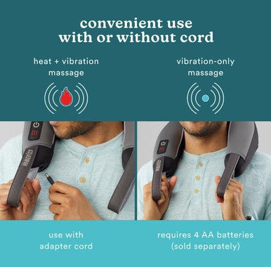 Homedics Pro Therapy Vibration Neck Massager With Heat Soft Foam, Vibration Massage, Plus Soothing Heat And Choice Of 2 Speeds, Pull Tighter To Increase Intensity, Tan