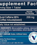 Bodytech Natural Caffeine Supports Energy, Focus & Endurance - 200 Mg (100 Tablets)