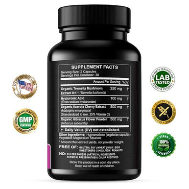 Hcl Herbal Code Labs Natural Hyaluronic Acid Supplement 5X Stronger Hydration Pills From Pure