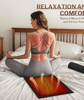 Homlyns Heated Acupuncture Mat - 6 Heat Levels With 2 Hours Auto Off And 4 Adjustable Time Settings Heating Acupressure Mat Full Body Massage Relieve Stress And Improve Sleep Black