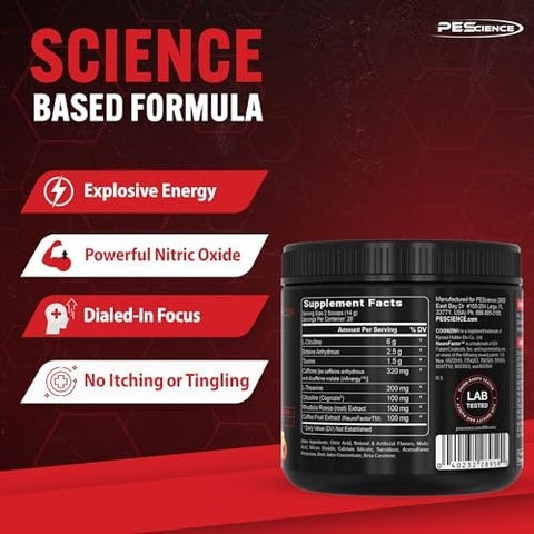 Pescience Pre Workout Stack â€“ Prolific & High Volume Guava Pineapple Nitric Oxide Booster â€“ 40 & 36 Scoops L Arginine Nitrate L Citrulline Pre Workout Powder For Men & Women