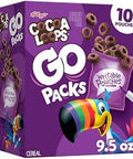 Kellogg's Cocoa Loops Go Packs Cereal, Kids Snacks, Lunch Snacks, Original, 9.5oz Box (10 Pouches)