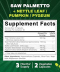 Vitamatic Saw Palmetto Extract For Men & Women 180 Veg Capsules - Made With Pumpkin Seed, Pygeum, Nettle Leaf - Made In The Usa - Promotes Healthy Prostate Function