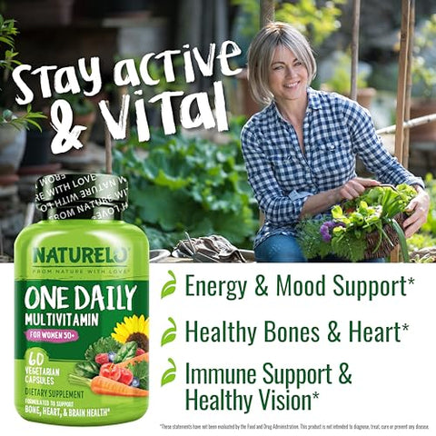 Naturelo One Daily Multivitamin For Men 50 60 Capsules And One Daily Multivitamin For Women 50 (Iron Free) 60 Capsules Bundle 2 Month Supply