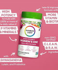 Rainbow Light Womens One High-Potency Daily Multivitamin, Womens Multivitamin Provides High-Potency Immune Support, With Vitamin C, Biotin And Ashwagandha, Vegetarian, 150 Count