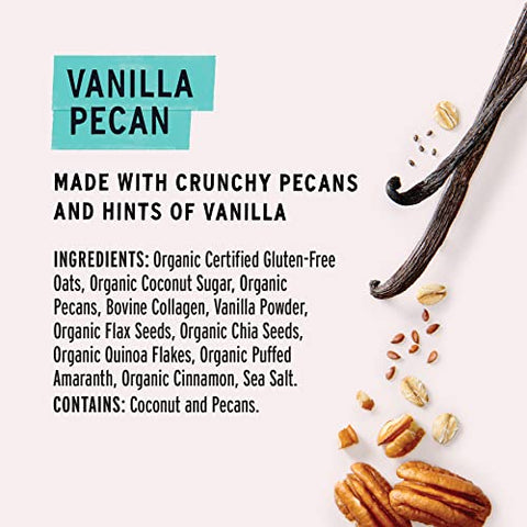 purely elizabeth Oat Pouch Collagen Vanilla Pecan, 8 Ounce (Pack of 3)