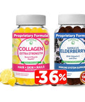 Lunakai Collagen And Elderberry Gummies Bundle - Anti Aging Supplements For Men & Women - Immune Support For Adults And Kids - Vegan Non-Gmo No Corn Syrup Gelatin Free All Natural Black Sambucus