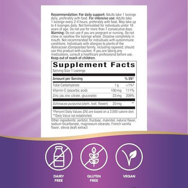 Nature'S Way Zinc Lozenges With Vitamin C & Echinacea, Immune Support, 23 Mg Of Zinc & 100 Mg Of Vitamin C Per Serving, Wild Berry Flavored, 60 Lozenges (Packaging May Vary)