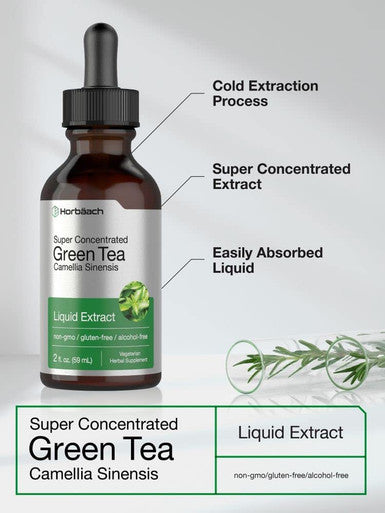 Green Tea Extract | 2 fl oz | Super Concentrated Liquid Supplement | Alcohol Free, Vegetarian, Non-GMO, Gluten Free | by Horbaach