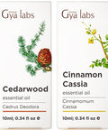 Gya Labs Cedarwood & Cinnamon Essential Oil Set - Aromatherapy Grade Essential Oils Set - 2X0.34 Fl Oz - Gya Labs