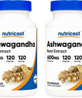Nutricost Ashwagandha Herbal Supplement 600Mg 120 Capsules Ashwagandha Root (2 Bottles)