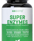 Super Enzymes Supplement 15 Vegan PlantBased Digestive Enzymes with Prebiotics Probiotics Bioperine Supports Gut Health Gluten Digestion Lactose Absorption Leaky Gut 60 Veggie Capsules