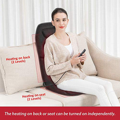 Comfier 2026 Graphene Heated Chair Massager Pad 4900 Rpm Vibration Motor Full Back Massage Seat Cushion For Office Chair & Recliner For Dad Men