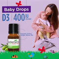 Wellements Baby Organic Vitamin D Drops for Infants and Toddlers (90Day Supply) Certified Newborn+ Liquid Vitamin D3 Drops Support Healthy Growth and Bone Development 400 IU per Drop (1 Drop Daily)