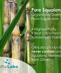 Qrxlabs Pure Plant-Based Squalane Oil With Vitamin E (2 Oz) - Organic Ecocert/Usda Squalane From Sugarcane - Moisturizer For Face Body Skin & Hair
