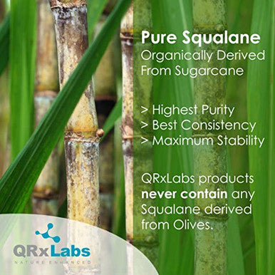 Qrxlabs Pure Plant-Based Squalane Oil With Vitamin E (2 Oz) - Organic Ecocert/Usda Squalane From Sugarcane - Moisturizer For Face Body Skin & Hair