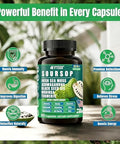 Soursop Graviola Supplement with Sea Moss Moringa Turmeric Black Seed Oil Oregano Ashwagandha 20inOne Herbal extracts for Overall HealthEnhancing Vegan NonGMO 60 Capsules