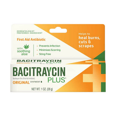 Bacitraycin Plus First Aid Antibiotic Ointment With Moisturizing Aloe 1 Oz