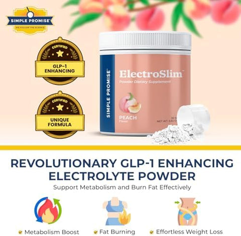 Simple Promise Electroslim Bundle Flavor - Lemon Lime And Peach - Sugar- Electrolyte Powder Hydration Support With Essential Electrolytes - No Sugar Formula For Daily Energy Balance