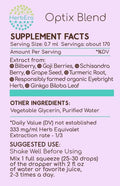 Optix Blend B120 Alcohol-Free Extract Tincture: Bilberry, Ginkgo Biloba Leaf, Goji Berries, Schisandra Berry, Grape Seed, Turmeric Root. Eyebright Herb. Eye Health Formula 4 Fl Oz