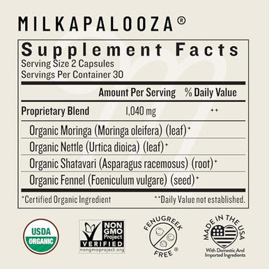 Legendairy Milk Milkapalooza Lactation Supplement For Breastfeeding Moms Increase Breast Milk Supply With Organic Moringa Fennel Nettle & Shatavari Vegan Postpartum Essentials Fenugreek-Free 60Ct