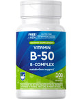 Rite Aid Vitamin B-50 B-Complex Metabolism Support 100 Count, Healthy Energy & Immune Support, For Men And Women