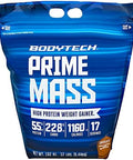 Bodytech Prime Mass Highcalorie Mass Gainer Supports Muscle Growth & Weight Gain Chocolate (12 Lb 17 Servings)