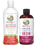 Maryruth'S Maryruth Organics Liquid Morning Multivitamin (Fruit Punch) & Iron Liquid (Berry) Clean Label Project Verified Vitamins For Energy Immunity & Overall Health Vegan Non-Gmo Gluten Free