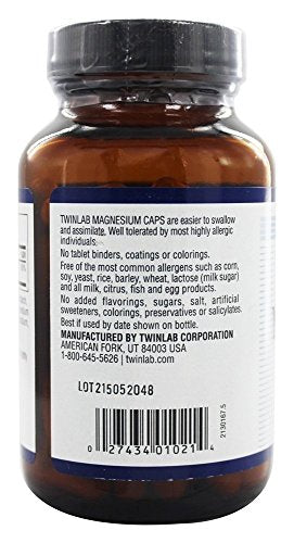 TwinLab Magnesium Caps 100 capsules 6 Pack