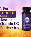 Naomi Activated Vitamin D3 5000 Iu (125 Mcg) Supplement With Magnesium For Strong Bones, Teeth, Muscle, Immune And Mood Support, Non-Gmo, Gluten Free, 60 Veggie Caps, 30 Day Supply