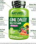 Naturelo One Daily Multivitamin For Women 50+ (Iron) 60 Capsules Calcium Supplement For Bone Strength 120 Capsules Bundle