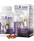 Bronson CLA 3000 Extra High Potency Supports Healthy Weight Management Lean Muscle Mass Non-Stimulating Conjugated Linoleic 120 Softgels