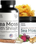 Atlantic Naturals Sea Moss Superfood Bundle - Sea Moss With Shilajit 5-In-1 Capsules & Sea Moss Powder With Ashwagandha Beet Root & Maca Root - Enhanced Vitality Skin & Athletic Support 60 Ct & 150G