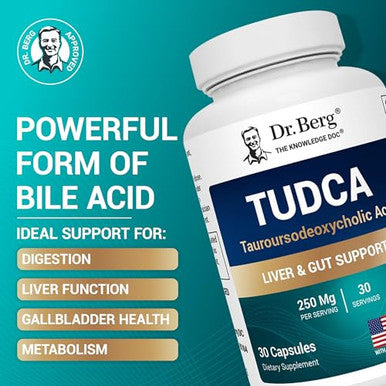 Dr Berg Nutritionals Tudca Supplement (Tauroursodeoxycholic Acid) 30 Capsules