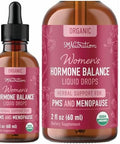 Smnutrition Hormone Balance Liquid Drops With Black Cohosh Stinging Nettle Red Raspberry Leaf Chasteberry & More Menopause Hot Flash & Pms Relief Menstrual Herbal Support Tincture Vegan Formula 2Oz
