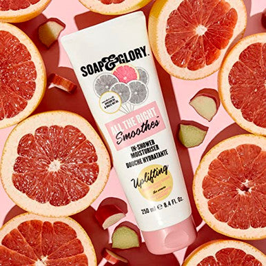Soap & Glory All The Right Smoothes In-Shower Moisturizer - Lock In Lasting Hydration With Our Avocado Oil Vitamin E & Vitamin C Body Moisturizer - Citrus Scent Body Lotion For Use In Shower (250Ml)