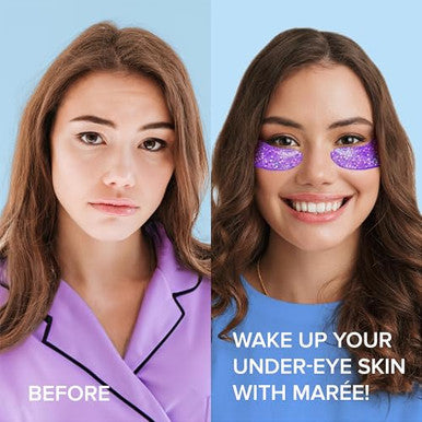 Maree Beauty Bundle Under Eye Gels & Biotin Gummies Marine Collagen & Hyaluronic Acid A B C E Vitamins Complex With Keratin & Pantothenic Acid Depuff Eyes & Dark Circles Skin Nails & Hair