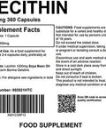 Lecithin 1200mg 360 Softgel Capsules - High Strength Diet and Weight Loss Supplement Pharmaceutical Grade